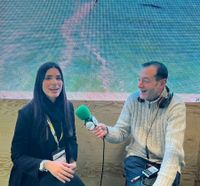 Con Layanne Aquino, responsable de marketing de la Secretaría de Turismo del Estado de Ceara en Fitur 2023